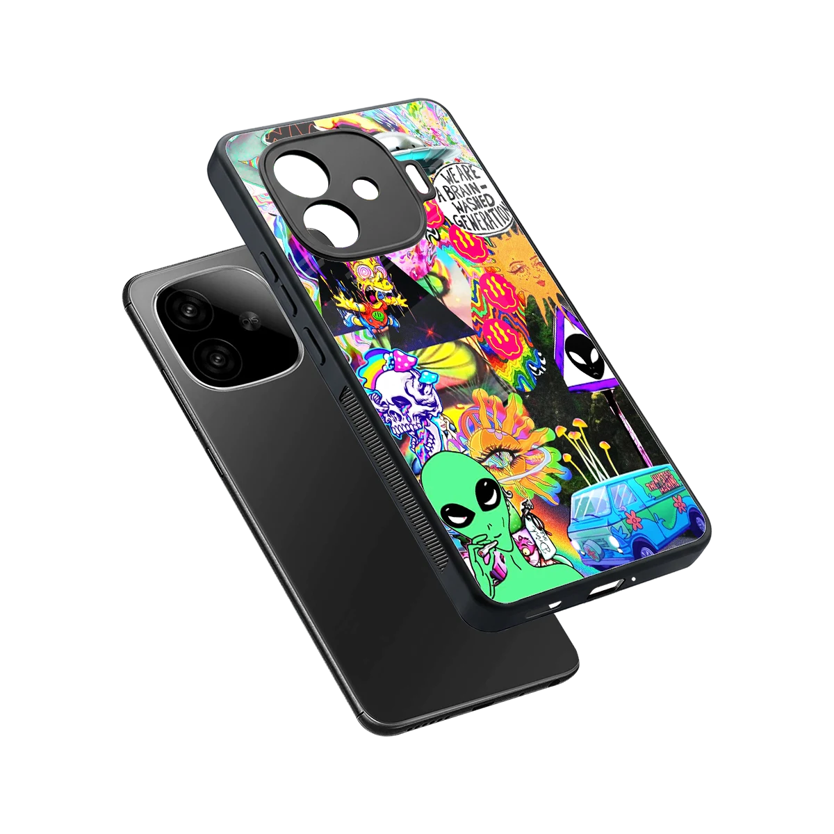 Alien Escape sleek iqoo neo 10r 5g cover with tempered glass back and TPU edges