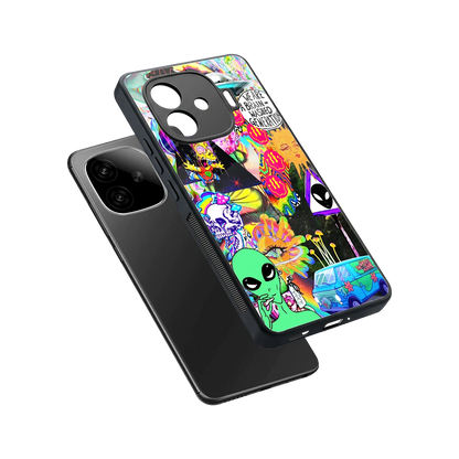 Alien Escape sleek iqoo neo 10r 5g cover with tempered glass back and TPU edges