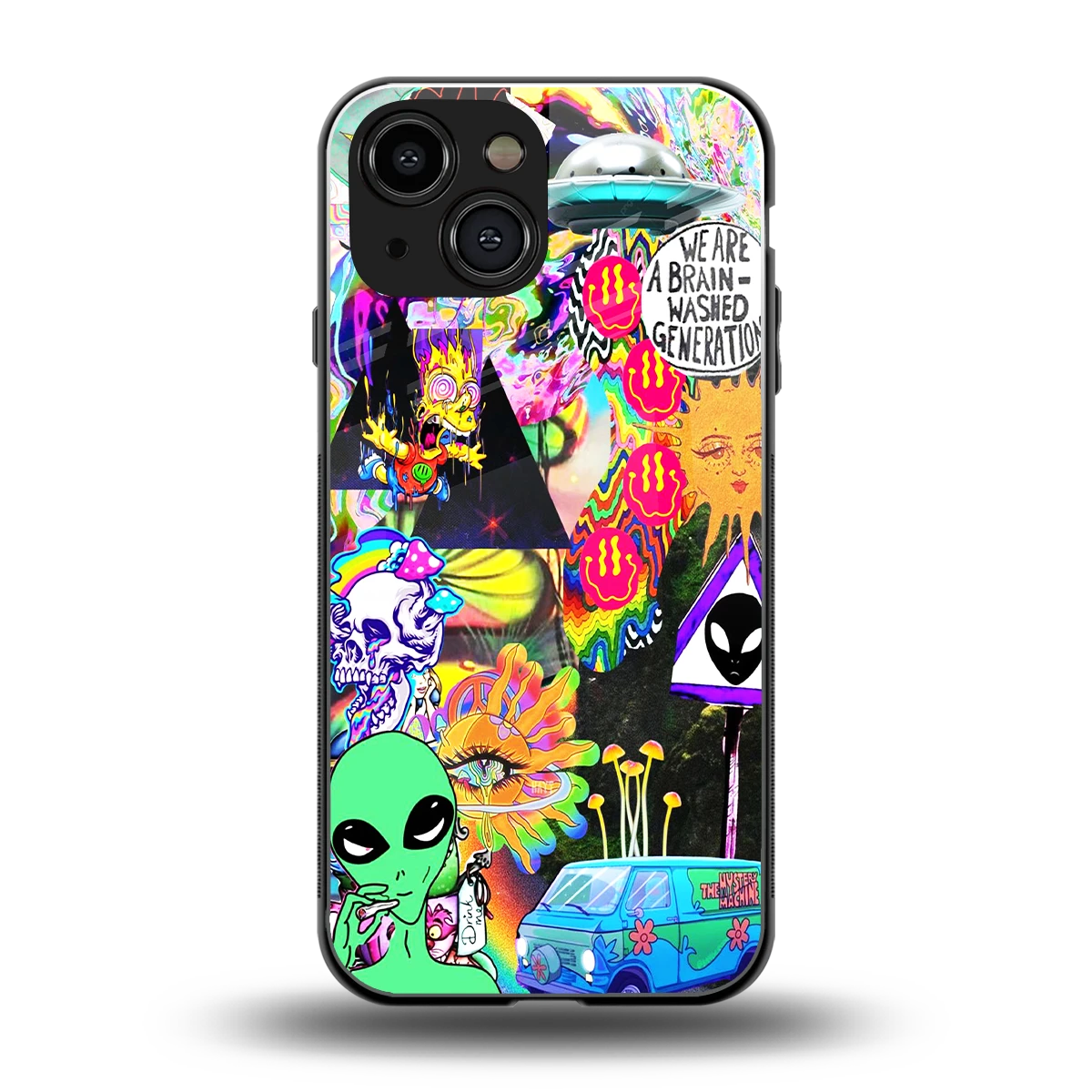 Alien Escape back phone cover | glass case for iphone 12 mini