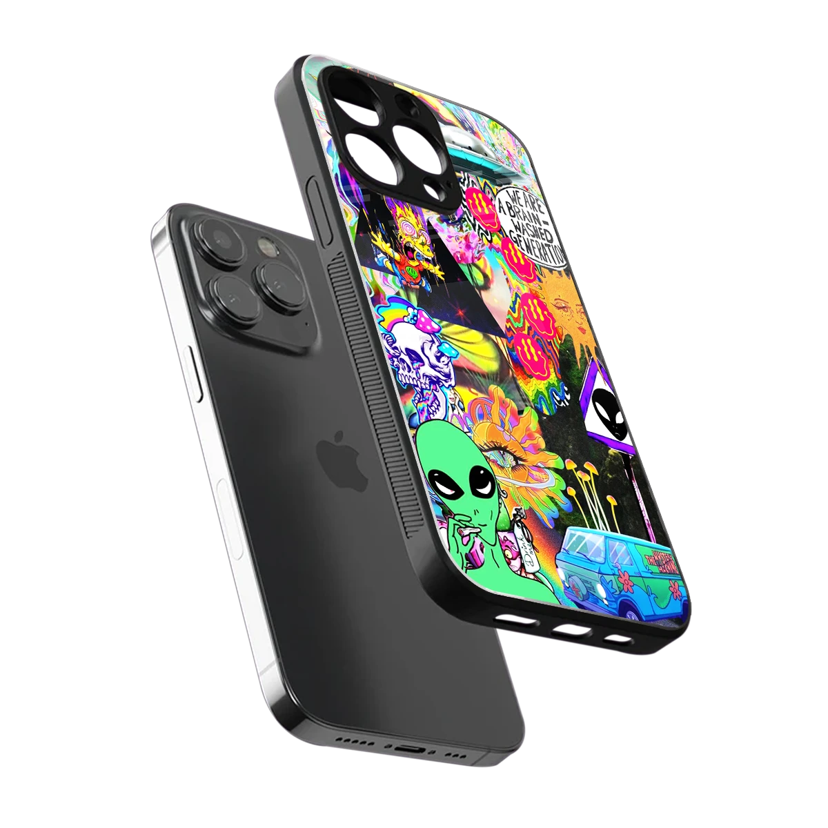 Alien Escape sleek iphone 12 pro max cover with tempered glass back and TPU edges