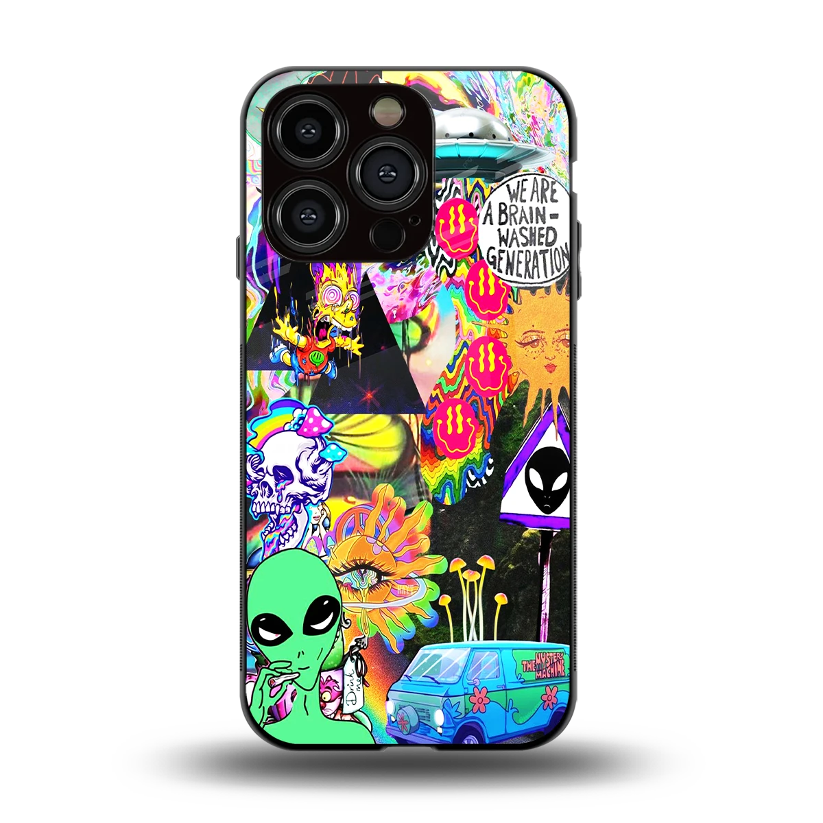 Alien Escape back phone cover | glass case for iphone 13 pro