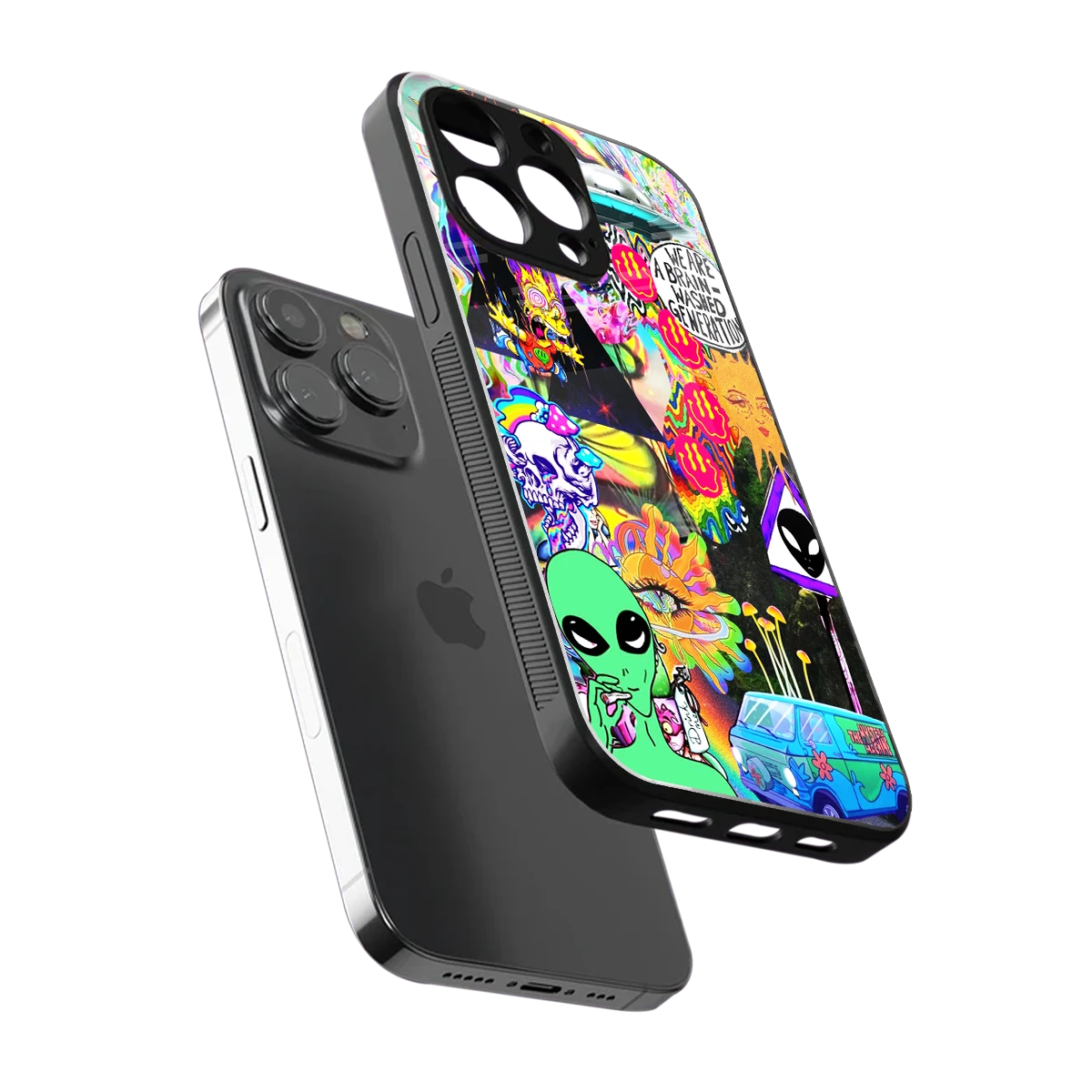 Alien Escape sleek iphone 13 pro cover with tempered glass back and TPU edges
