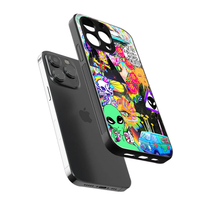 Alien Escape sleek iphone 13 pro cover with tempered glass back and TPU edges