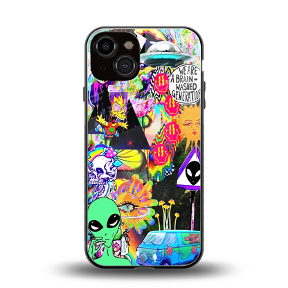 Alien Escape back phone cover | glass case for iphone 13