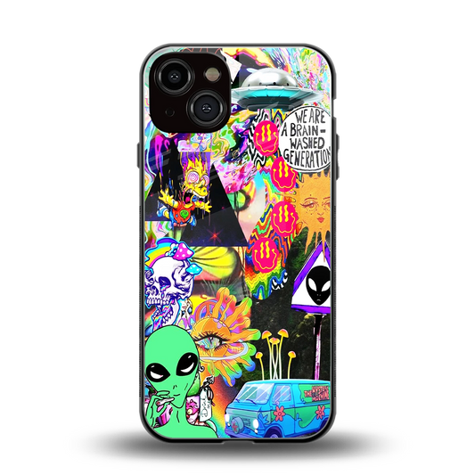 Alien Escape back phone cover | glass case for iphone 13