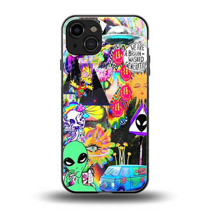 Alien Escape back phone cover | glass case for iphone 15