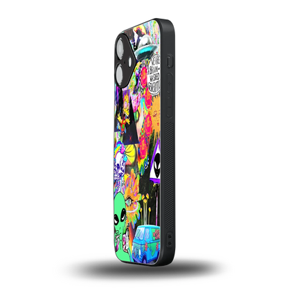 Alien Escape iphone 16 plus mobile cover | shockproof glass phone case
