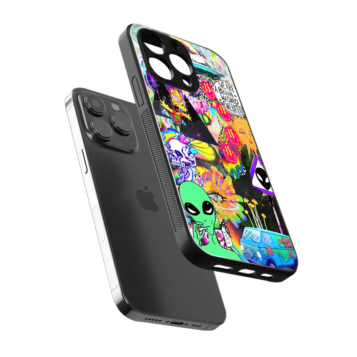 Alien Escape sleek iphone 16 pro max cover with tempered glass back and TPU edges