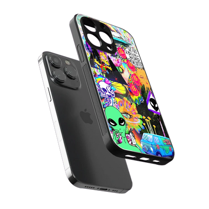 Alien Escape sleek iphone 16 pro max cover with tempered glass back and TPU edges