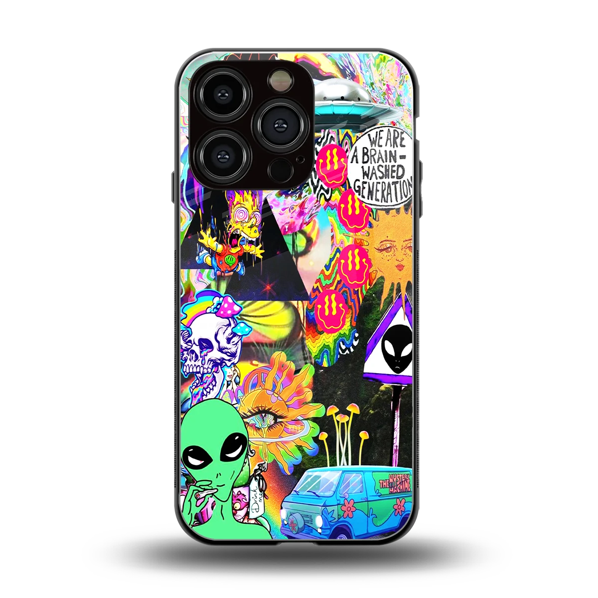 Alien Escape back phone cover | glass case for iphone 16 pro
