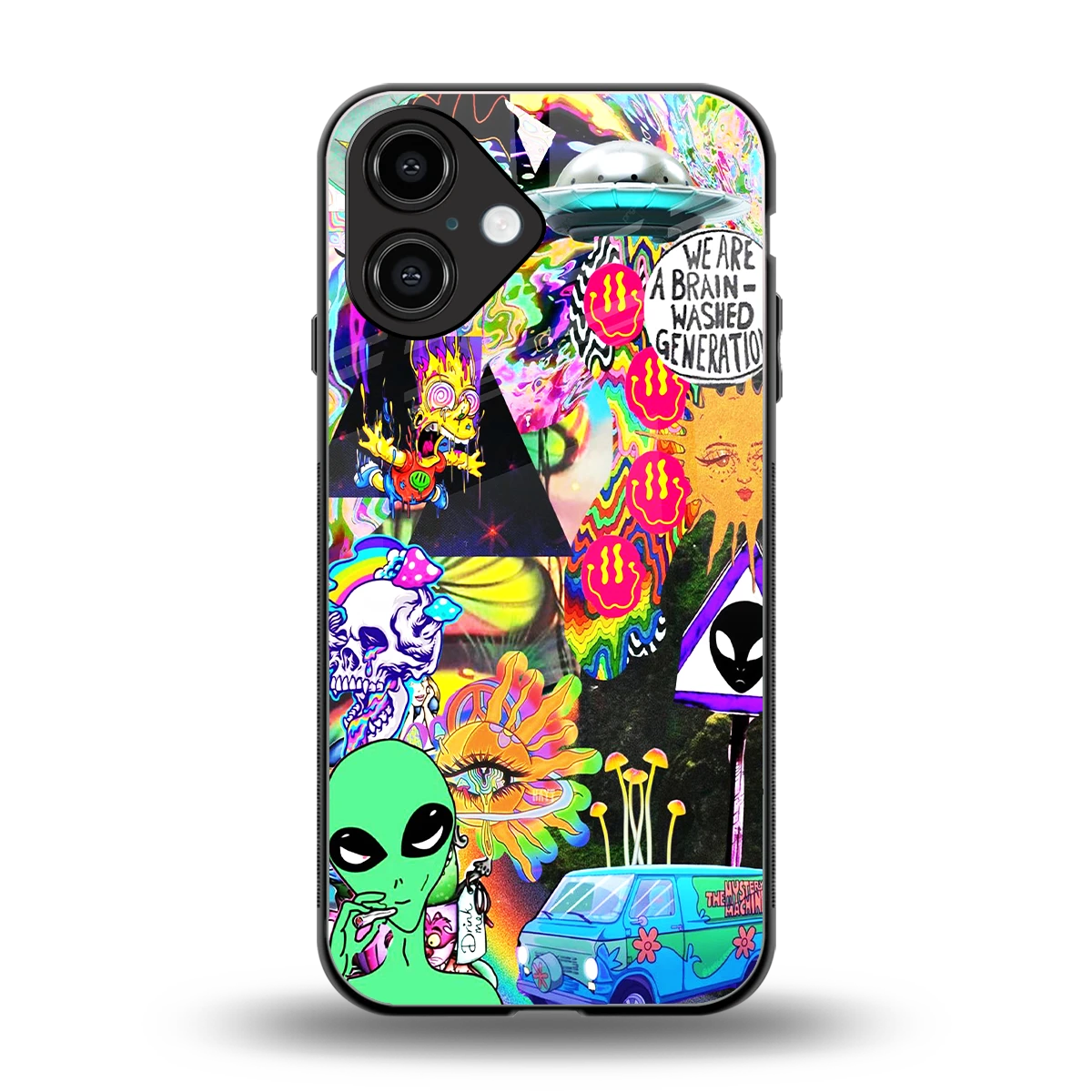 Alien Escape back phone cover | glass case for iphone 16