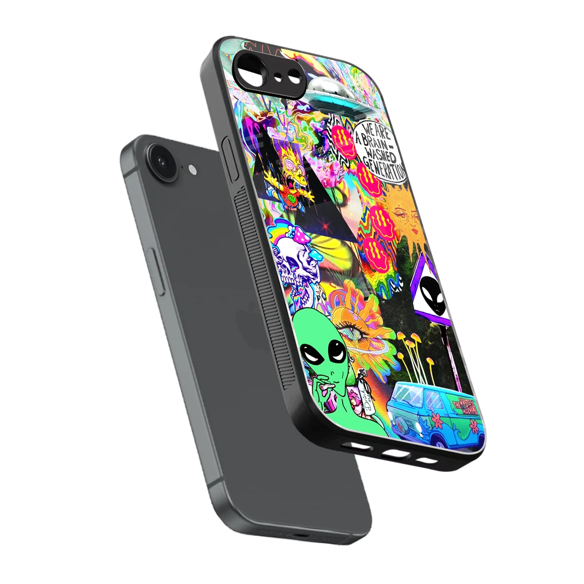 Alien Escape sleek iphone 16e cover with tempered glass back and TPU edges