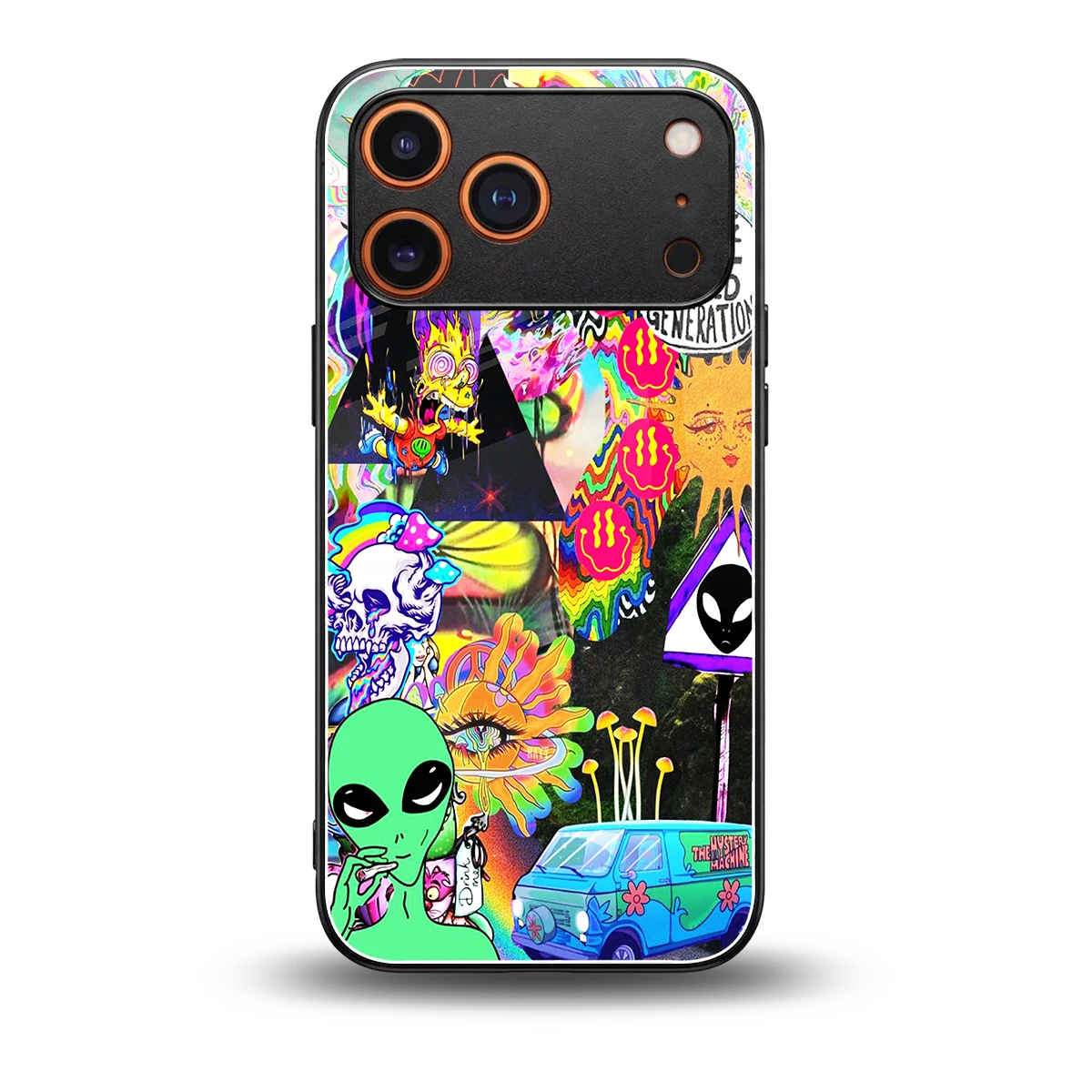Alien Escape back phone cover | glass case for iphone 17 pro