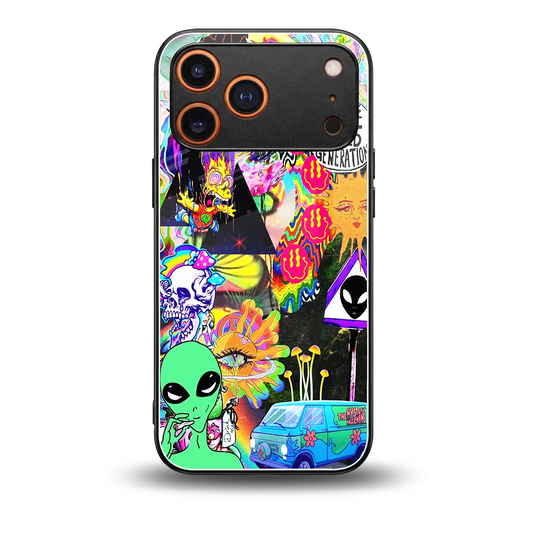 Alien Escape back phone cover | glass case for iphone 17 pro