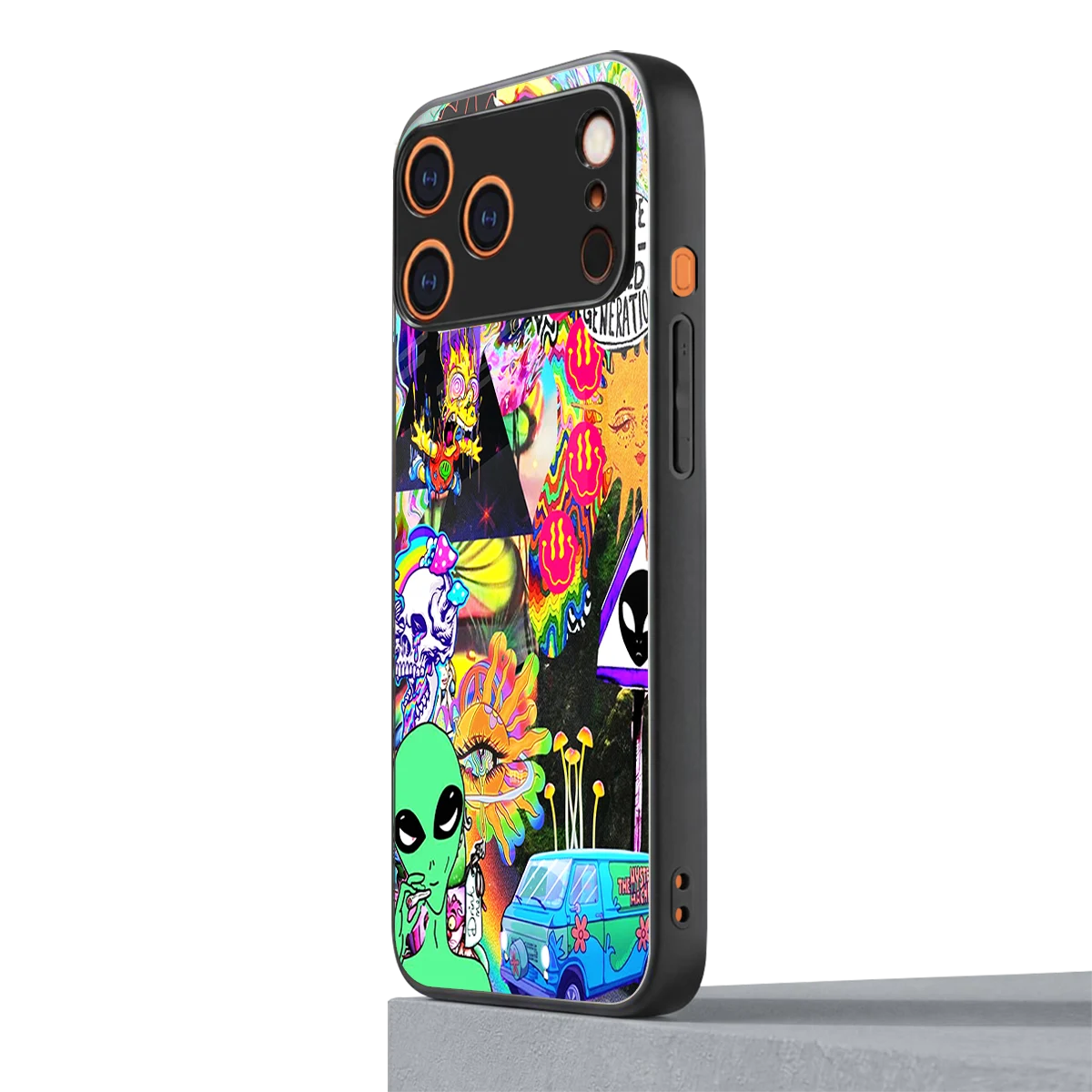 Alien Escape iphone 17 pro mobile cover | shockproof glass phone case