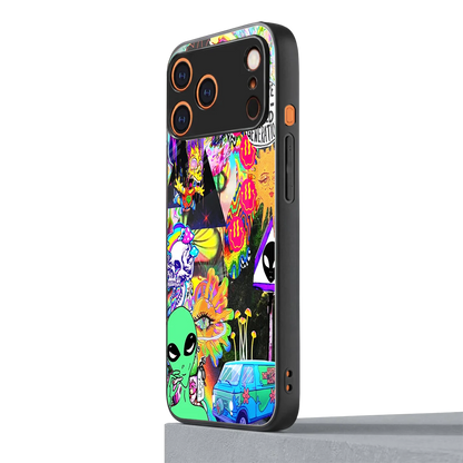 Alien Escape iphone 17 pro mobile cover | shockproof glass phone case
