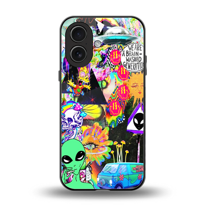 Alien Escape back phone cover | glass case for iphone 17