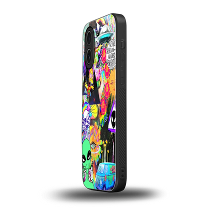 Alien Escape iphone 17 mobile cover | shockproof glass phone case