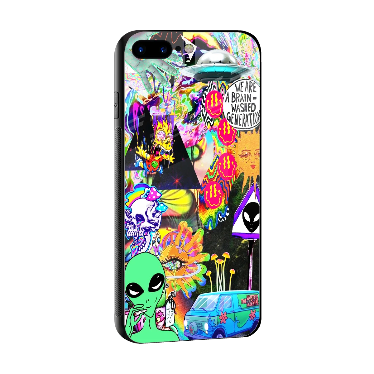 Alien Escape sleek iphone 7 plus cover with tempered glass back and TPU edges
