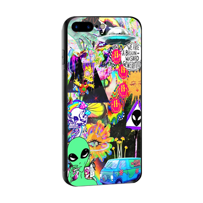 Alien Escape sleek iphone 7 plus cover with tempered glass back and TPU edges