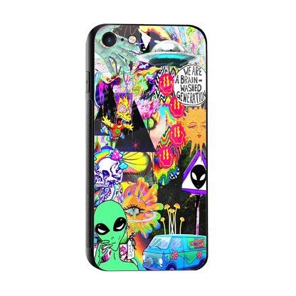 Alien Escape sleek iphone se 2020 cover with tempered glass back and TPU edges