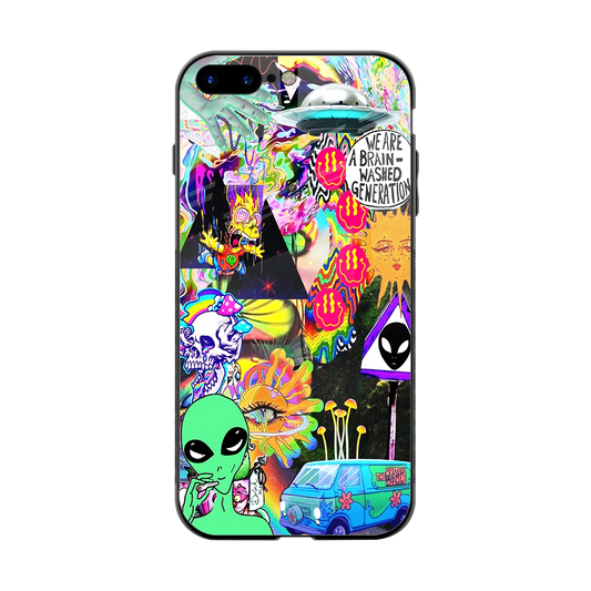 Alien Escape back phone cover | glass case for iphone 7 plus