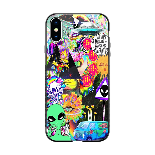 Alien Escape back phone cover | glass case for iphone xs