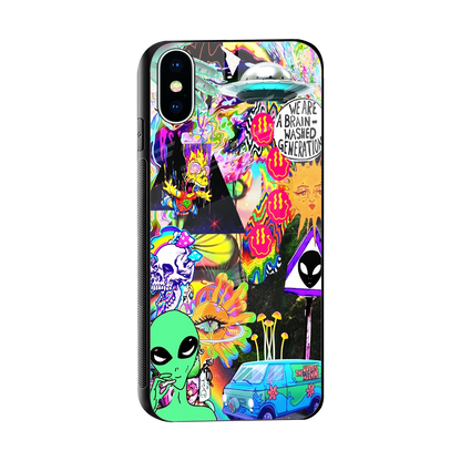 Alien Escape sleek iphone x cover with tempered glass back and TPU edges