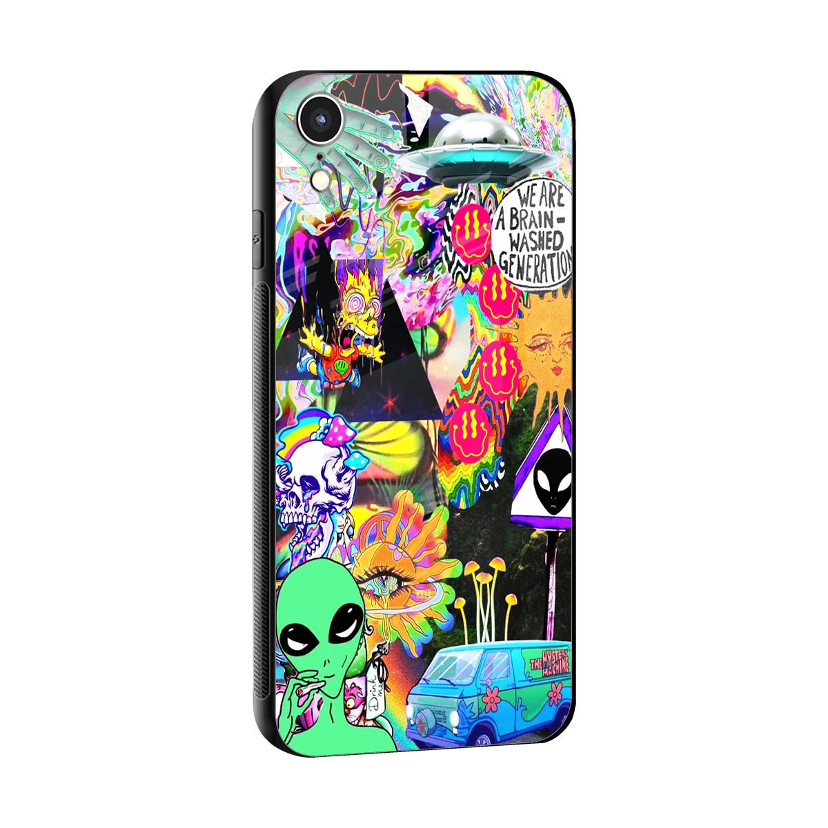 Alien Escape sleek iphone xr cover with tempered glass back and TPU edges