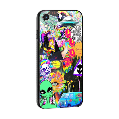Alien Escape sleek iphone xr cover with tempered glass back and TPU edges