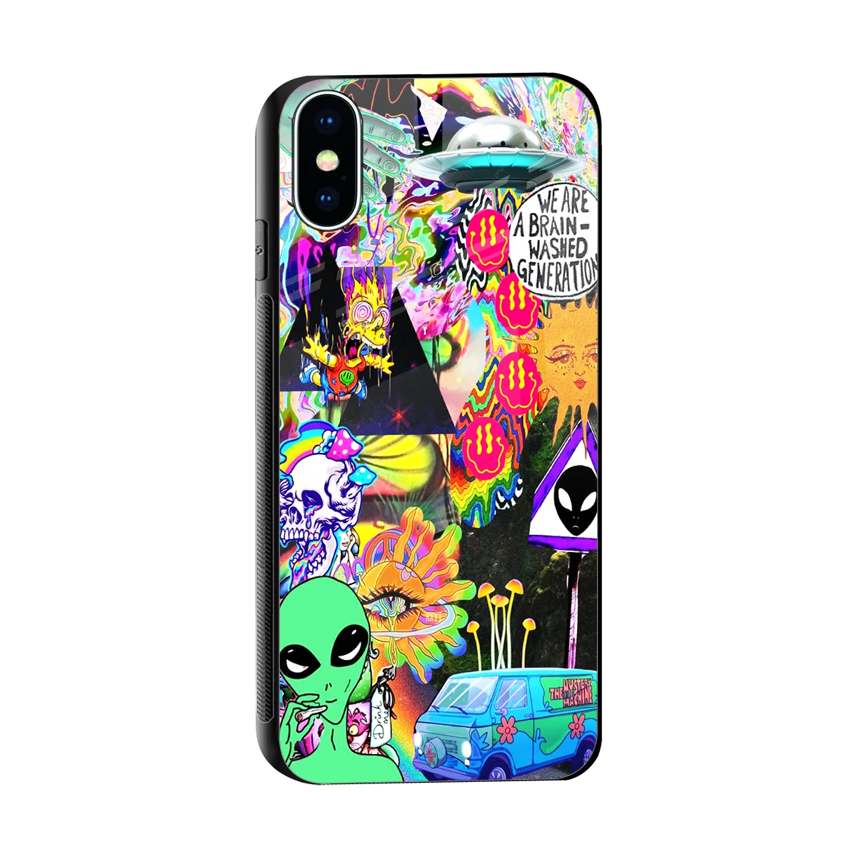 Alien Escape sleek iphone xs cover with tempered glass back and TPU edges
