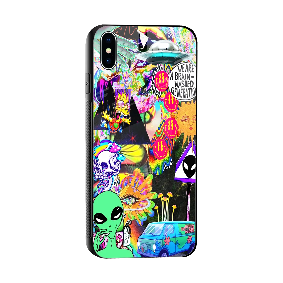 Alien Escape sleek iphone xs max cover with tempered glass back and TPU edges