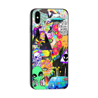 Alien Escape sleek iphone xs max cover with tempered glass back and TPU edges