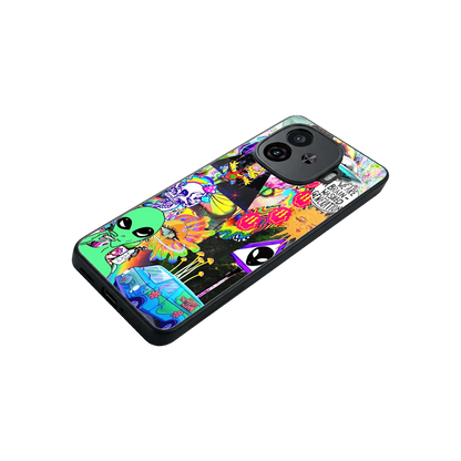 Alien Escape stylish phone case for iqoo neo 10r 5g | glossy glass and slim fit