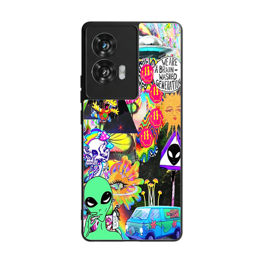Alien Escape back phone cover | glass case for motorola edge 50 fusion