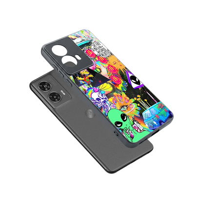 Alien Escape sleek motorola edge 50 fusion cover with tempered glass back and TPU edges