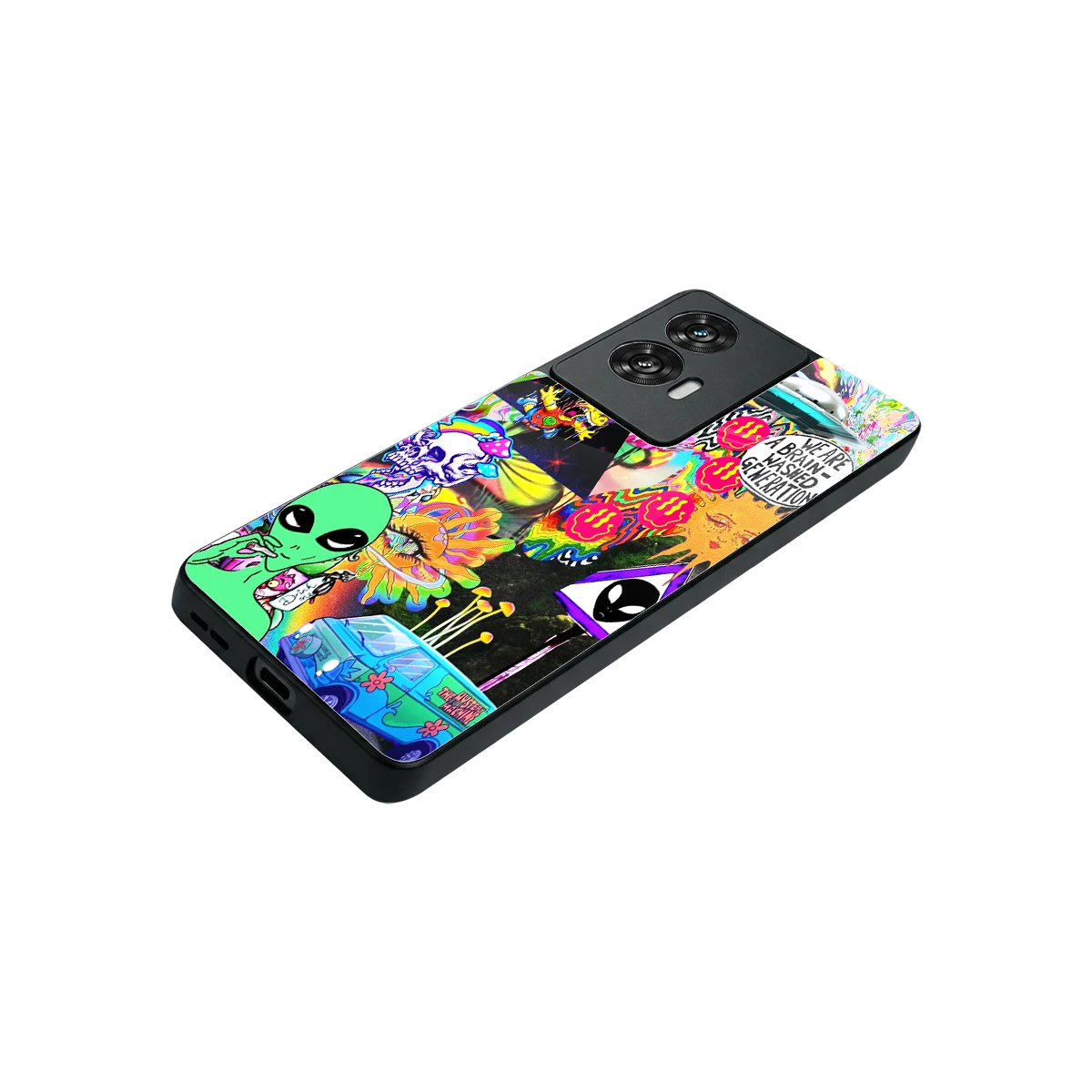Alien Escape stylish phone case for motorola edge 50 fusion | glossy glass and slim fit