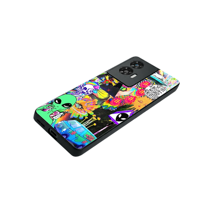 Alien Escape stylish phone case for motorola edge 50 fusion | glossy glass and slim fit