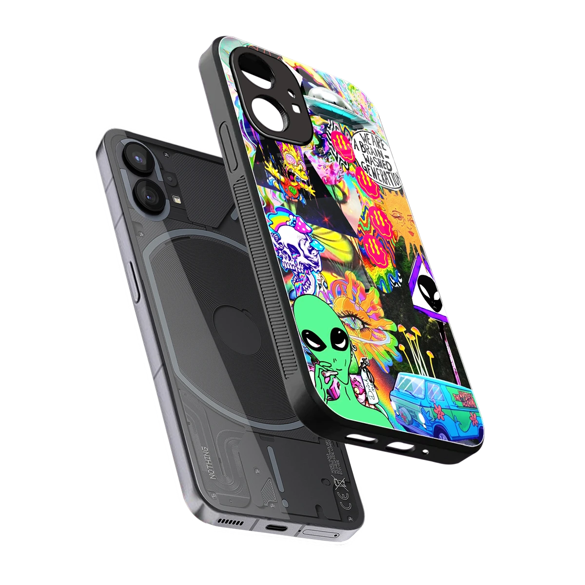 Alien Escape sleek nothing phone 1 cover with tempered glass back and TPU edges