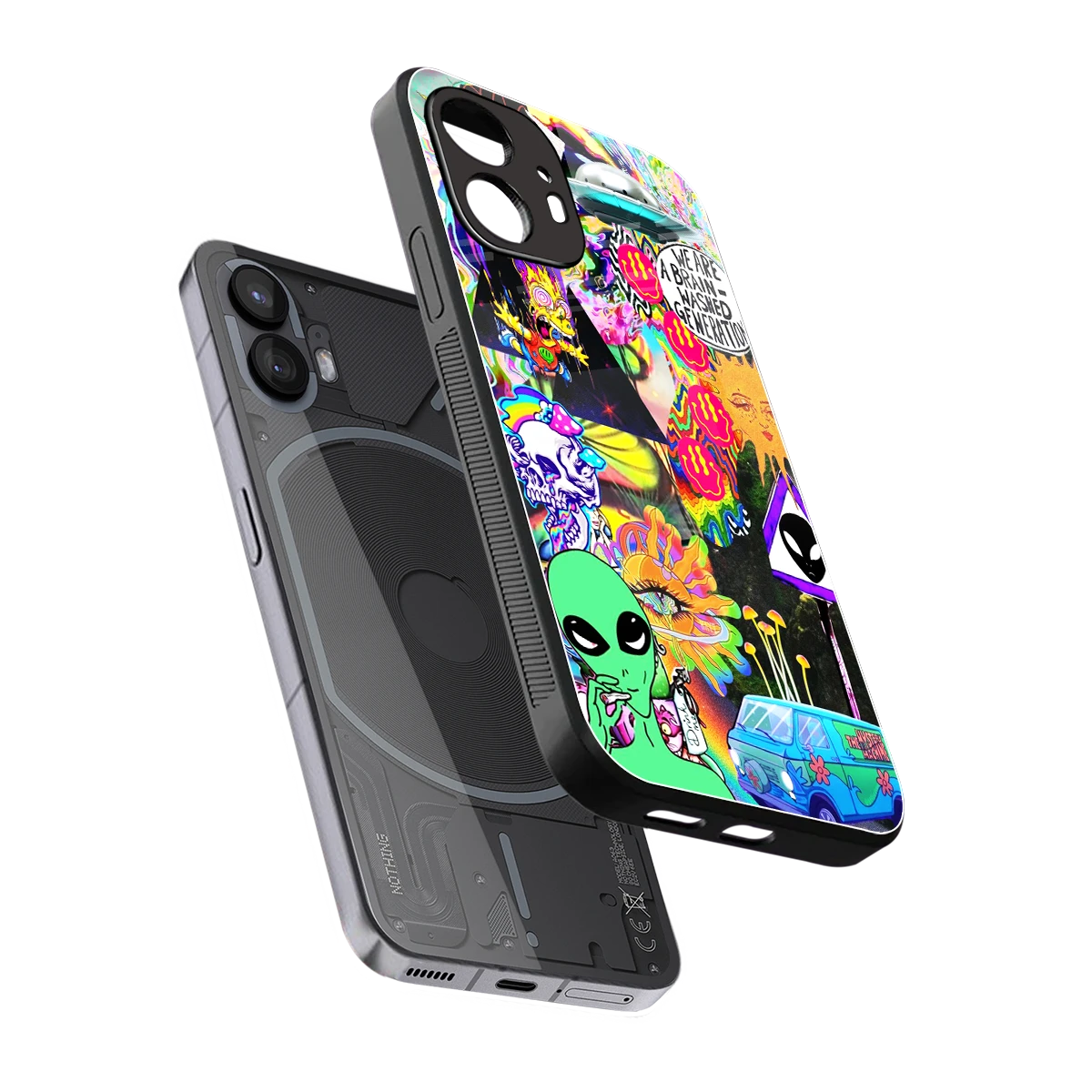 Alien Escape sleek nothing phone 2 cover with tempered glass back and TPU edges