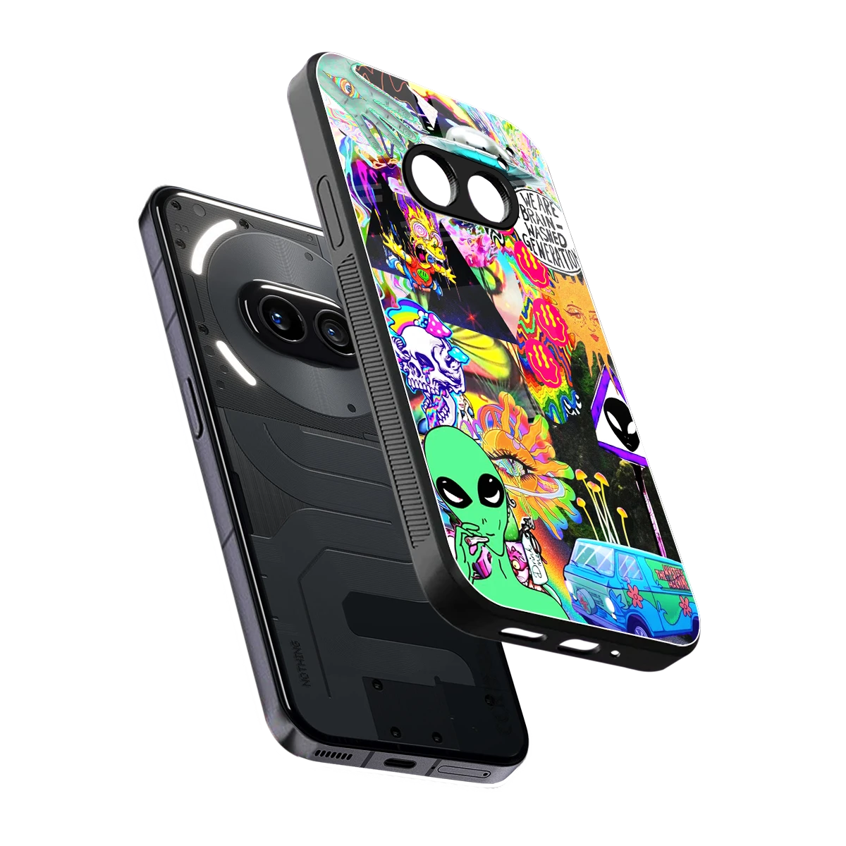 Alien Escape sleek nothing phone 2a cover with tempered glass back and TPU edges