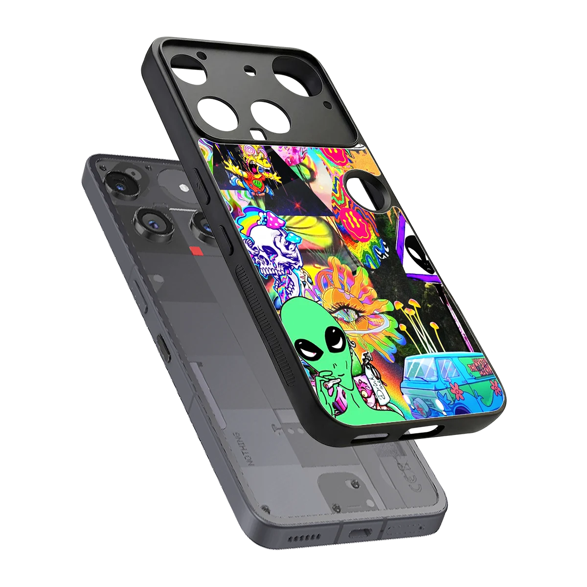Alien Escape sleek nothing phone 3 cover with tempered glass back and TPU edges