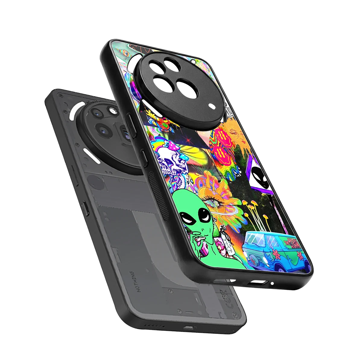 Alien Escape sleek nothing phone 3a pro cover with tempered glass back and TPU edges