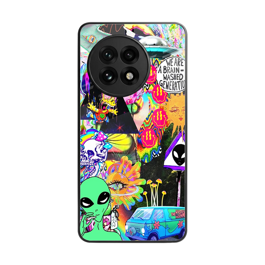Alien Escape back phone cover | glass case for oneplus 13r