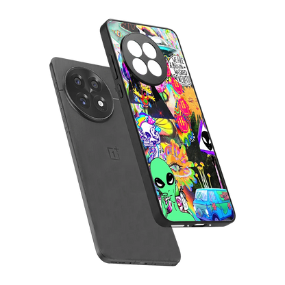 Alien Escape sleek oneplus 13r cover with tempered glass back and TPU edges