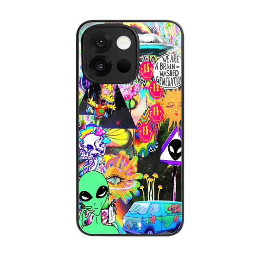 Alien Escape back phone cover | glass case for oneplus 13s