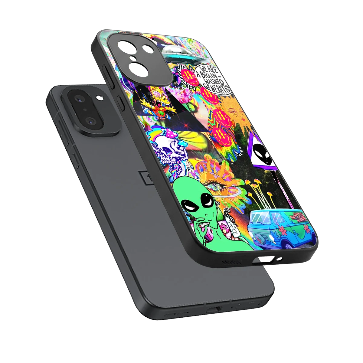 Alien Escape sleek oneplus 15r cover with tempered glass back and TPU edges