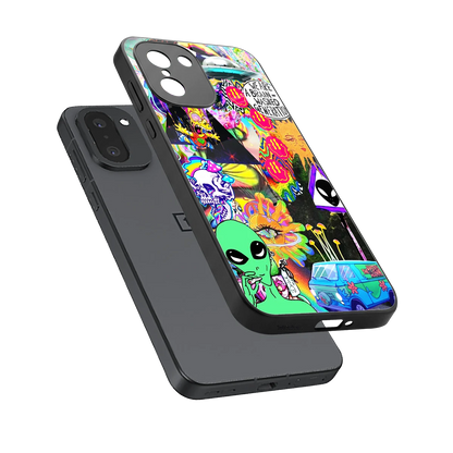 Alien Escape sleek oneplus 15r cover with tempered glass back and TPU edges