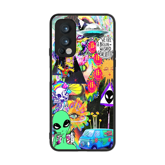 Alien Escape back phone cover | glass case for oneplus nord 2