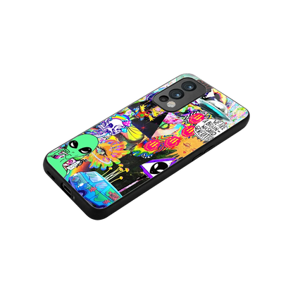 Alien Escape stylish phone case for oneplus nord 2 | glossy glass and slim fit